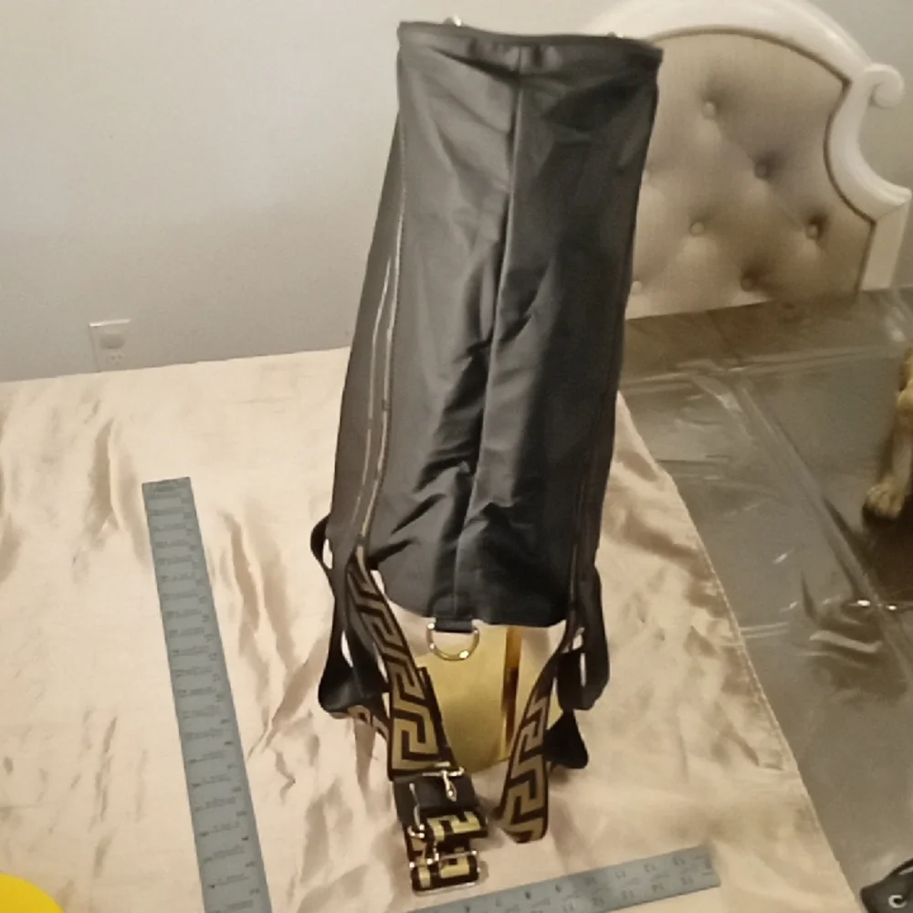 Versace Black and Gold Tote Bag with Gold Hardware NWOT